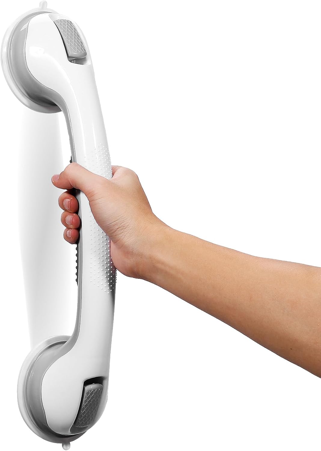 Grab Bars for Bathtubs and Showers, 16 Inch Shower Handle Heavy Duty Suction Cup Grab Bars for Shower Chair, Bathroom Safety Bar for Elderly (White 1 Pack)