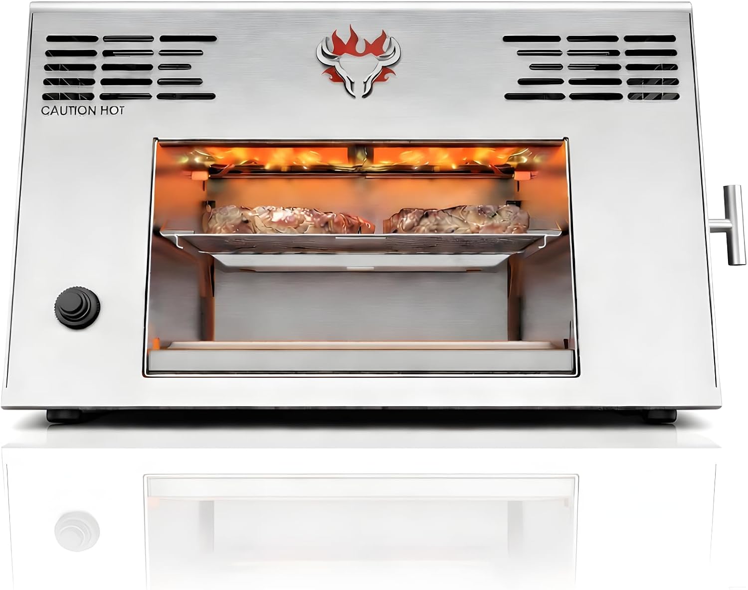 Schwank 1500°F Portable Infrared Propane Grill, Stainless Steel LP Gas with Dual Burners - Made in USA, Steakhouse Maillard Tech for Quick Juicy Steaks, Ideal for Camping & Tailgating.