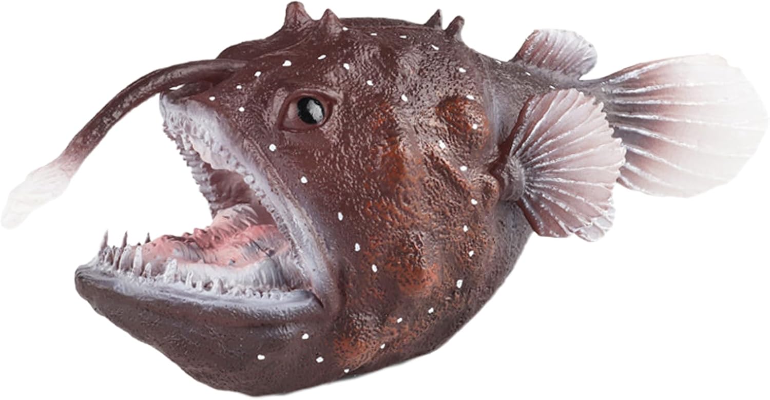Anglerfish Figurine Sea Ocean Marine Animal Model Fish Figure Science Educational Play Fish Tank Decoration Birthday Gifts Party Favors Toys