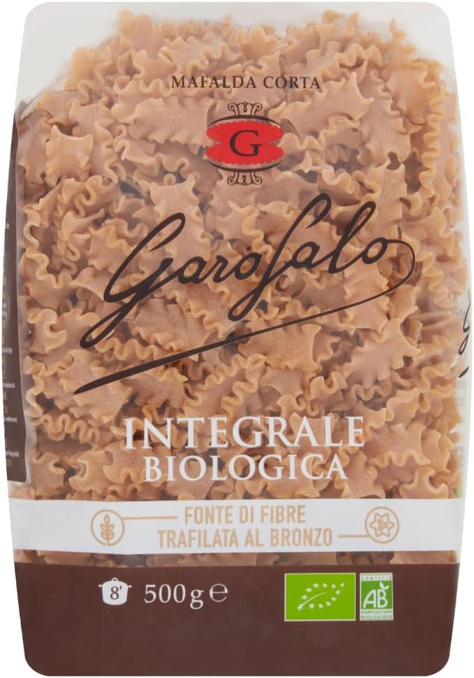 Garofalo Wholewheat Organic Mafalda Corta Italian Pasta, 500g (Pack of 1)