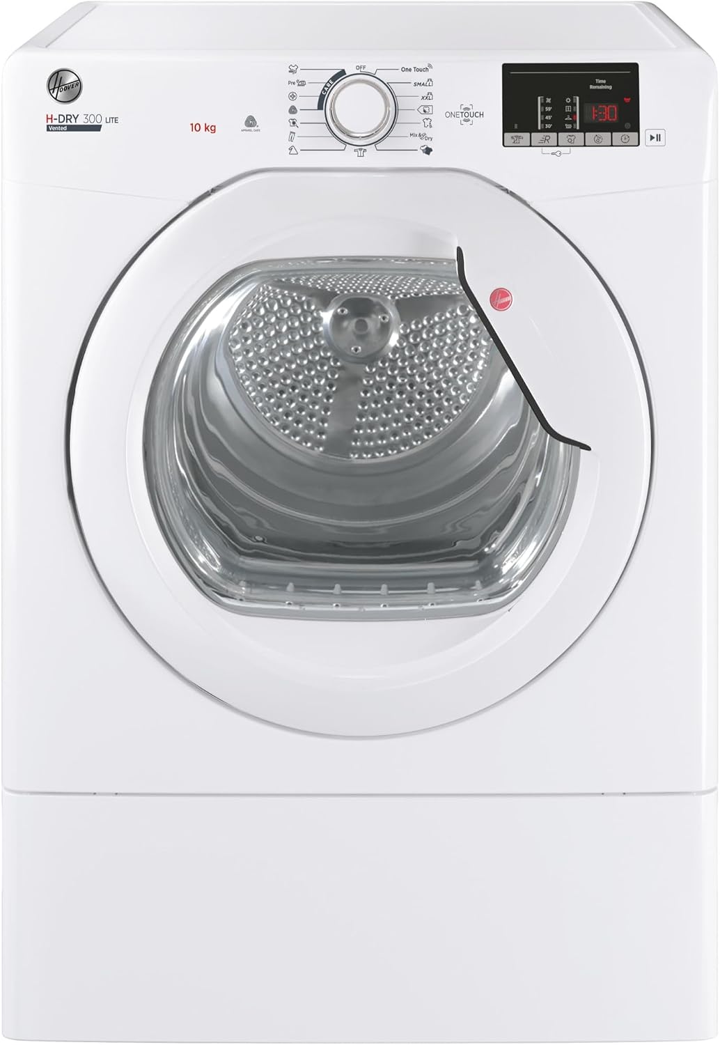 Hoover H-DRY 300 LITE Vented Tumble Dryer, 10kg, White, C Class