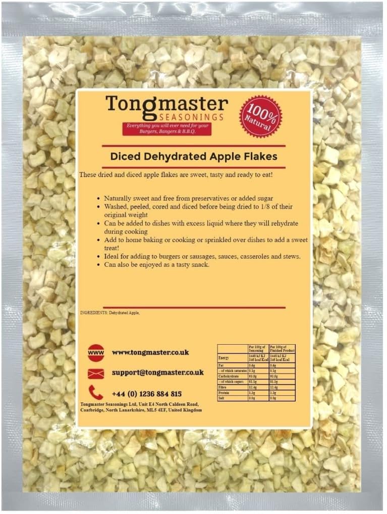 Diced Dehydrated Dried Apple Flakes - 500g