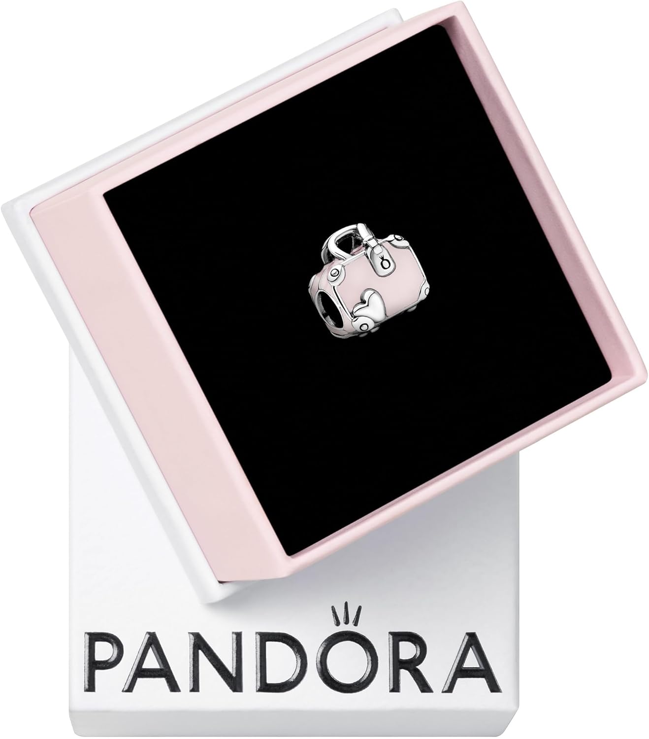 Pandora Pink Travel Bag Charm - Compatible Moments Bracelets - Jewelry for Women - Gift for Women in Your Life - Made with Sterling Silver & Enamel