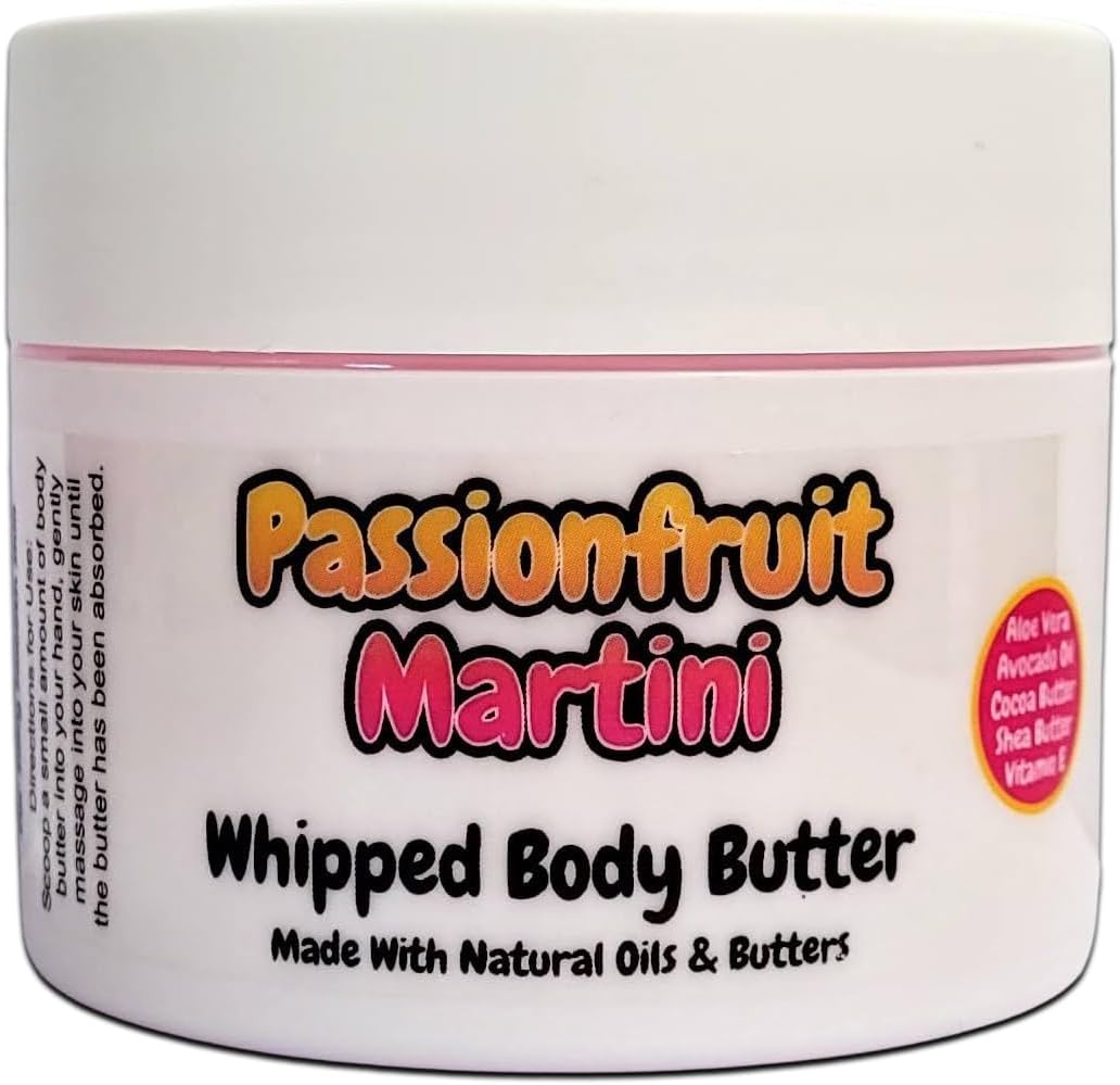 Passionfruit Martini Whipped Body Butter - 150g - Natural Oils and Butters - Cocktail Scent - Vegan Friendly - Puddle of Wax - Made in the UK