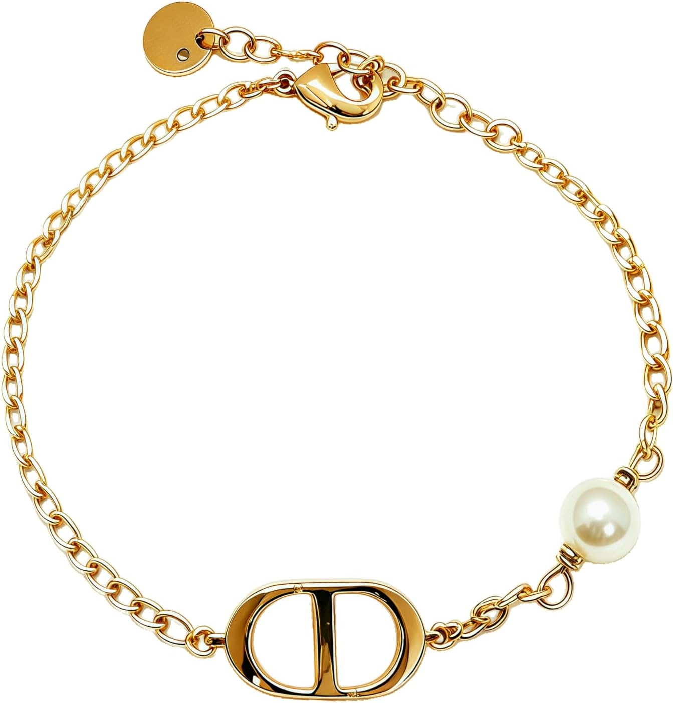 Personalized Initial Pearl Bracelet,18K Gold Women's Light Luxury Letter Bracelet,Thick Gold Plated Hypoallergenic and Color Fast Gift for Girlfriend on Festivals and Birthdays Gift