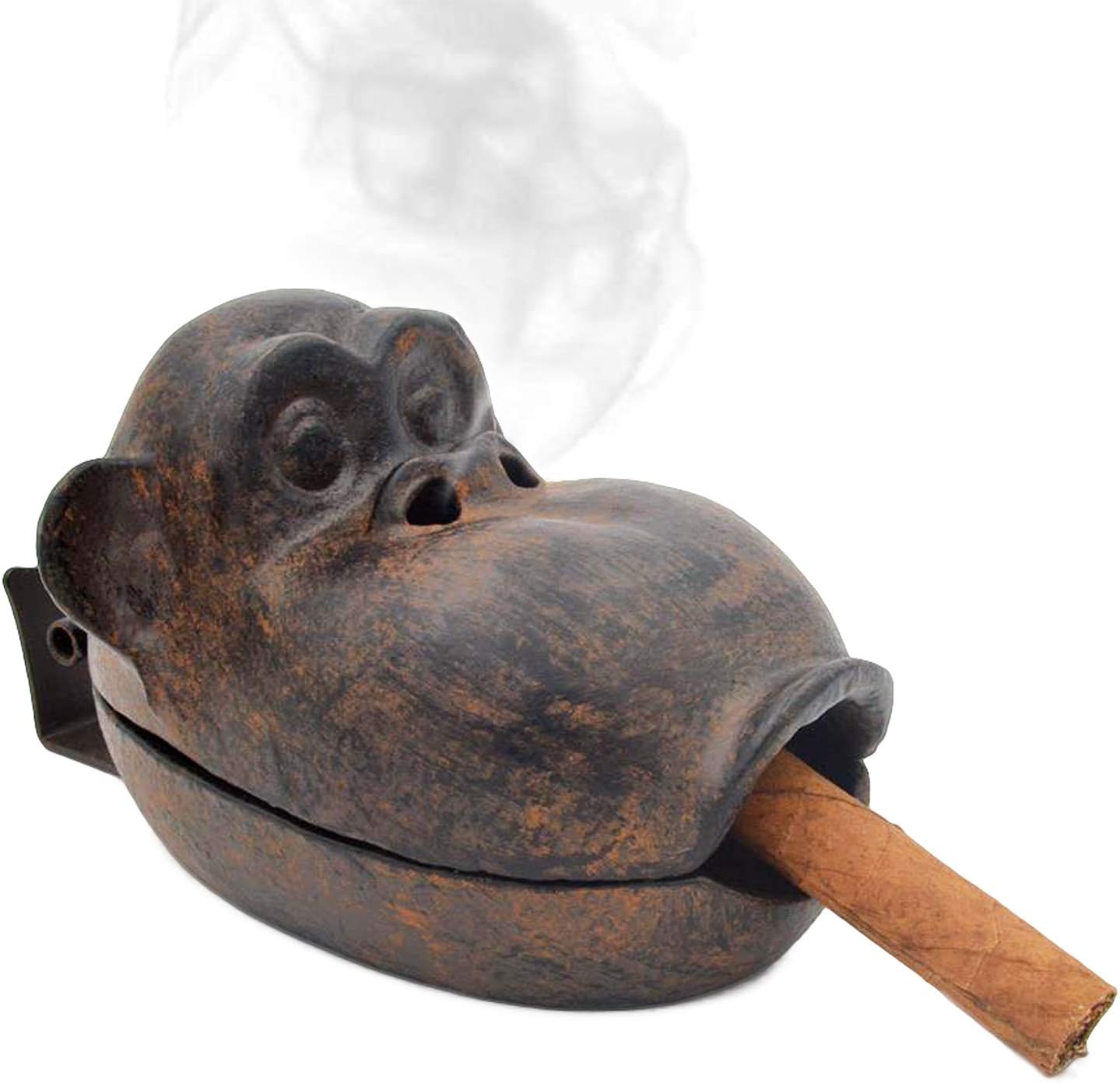 YIMIFLA Cigar Ashtrays, Big Monkey Cigar Ashtrays for Outdoor Patio Indoor Home Decor Garden Cast Iron, Best Gift for Smokers Men and Women