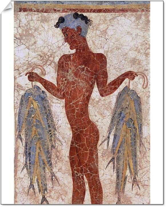 robertharding 10x8 Print of Fresco of a fisherman from Akrotiri (1159653)