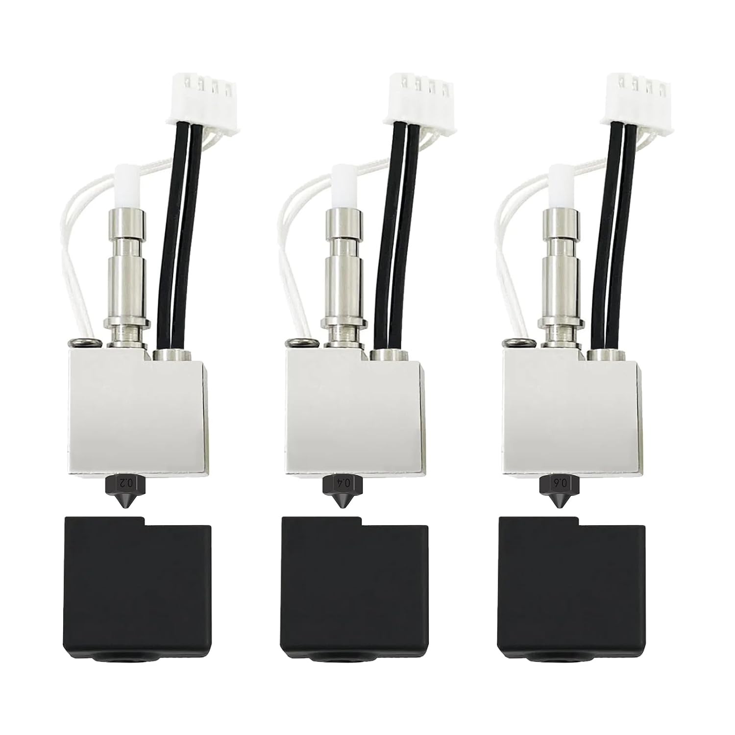 Hotend Kit for Kobra S1 Combo 3D Printer, Stainless Steel Print Head Extruder Kit with Heating Block Thermistor 0.2 mm/0.4 mm/0.6 mm Hot End Hardened Steel Nozzle for Anycubic Kobra S1/ACE Pro