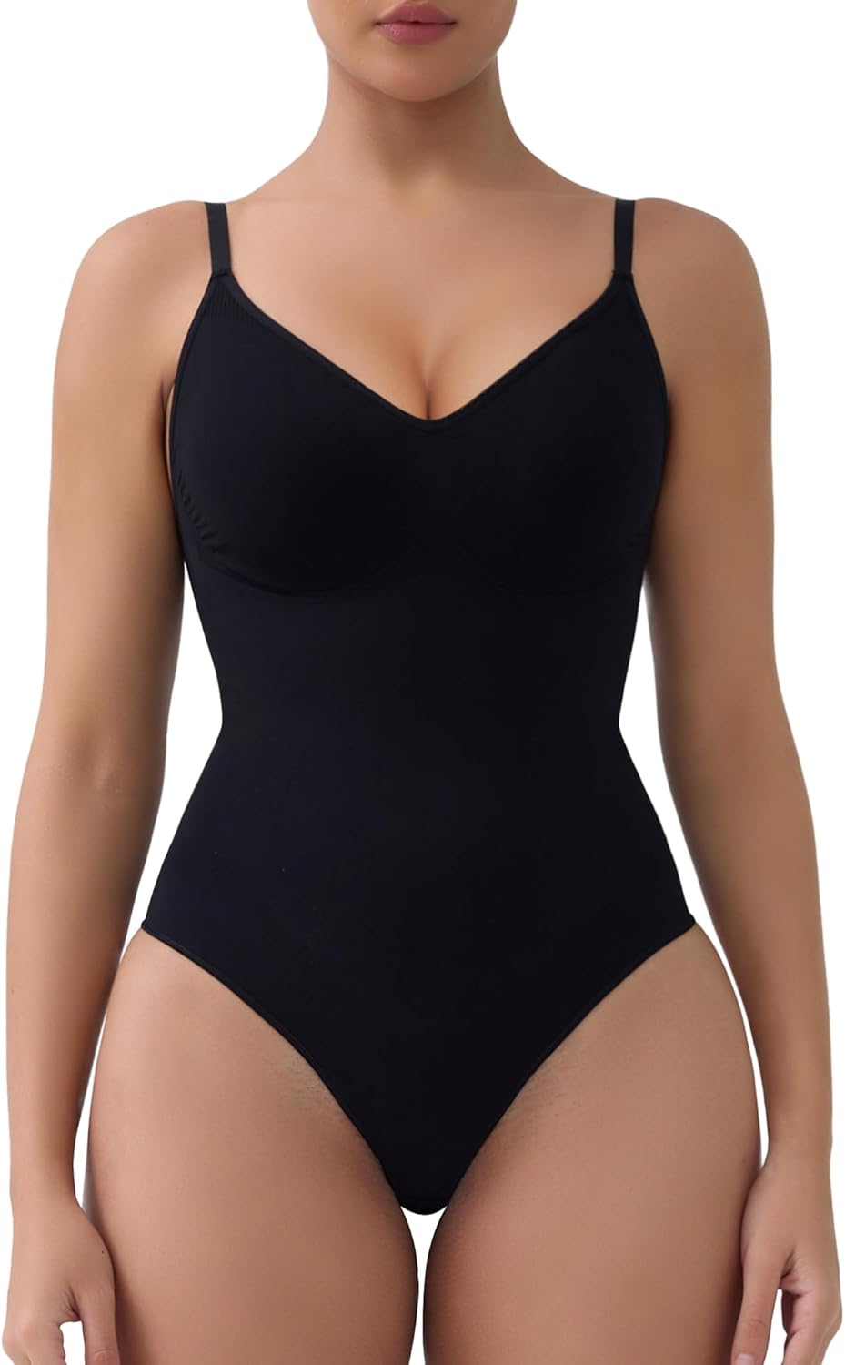 SHAPERX Women's Seamless Tummy Control Shapewear Bodysuit Thong Sculpting Body Shaper for a Snatched Waist