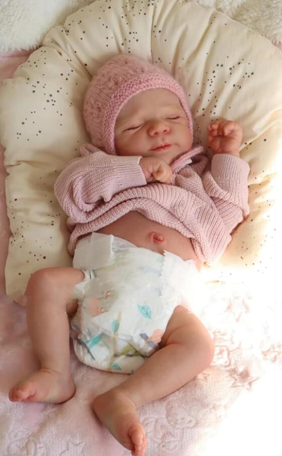 Anano Lifelike Reborn Baby Dolls Silicone Full Body 18 Inch Newborn Baby Girl Toddler Doll Realistic Silicone Baby Doll Washable Real Life Size New Born Baby Doll