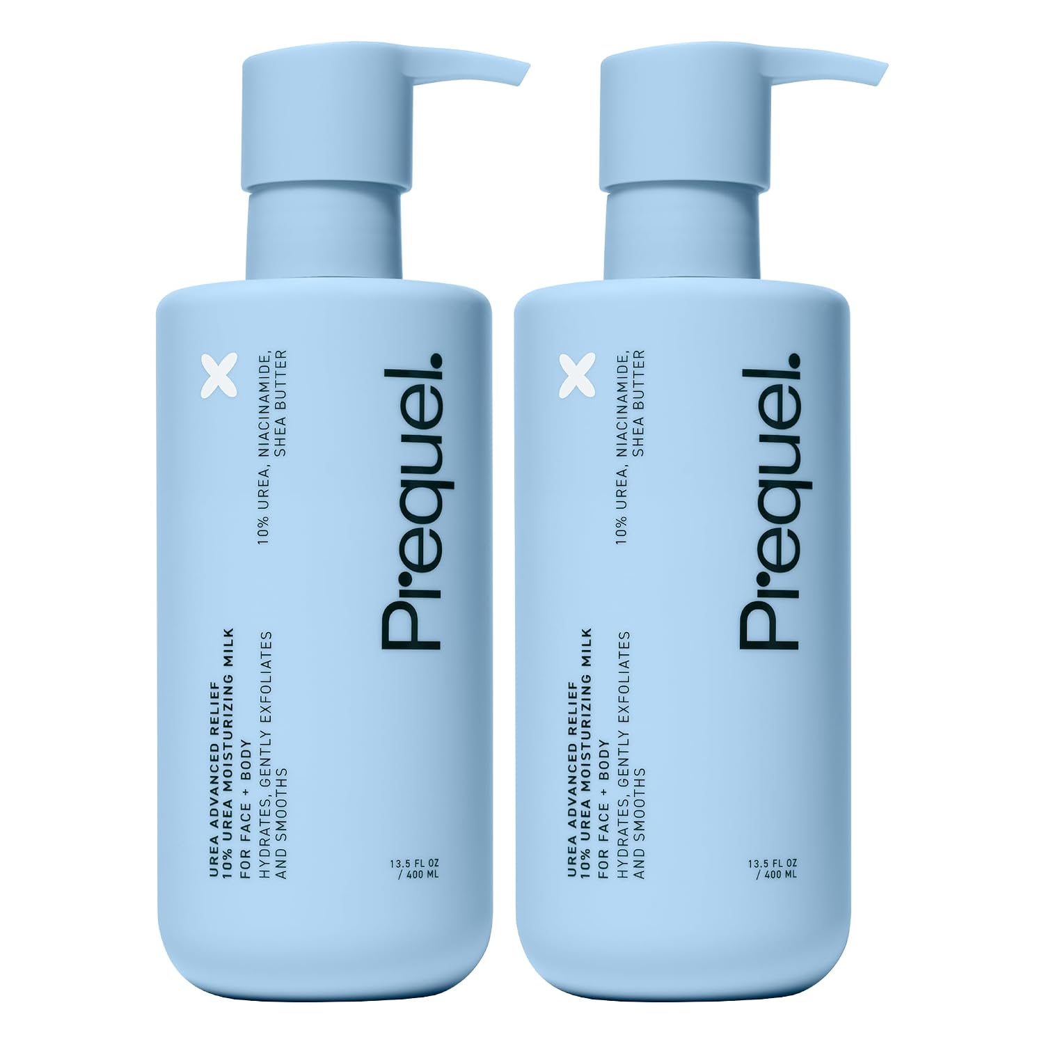 Prequel Skin Urea 10% Moisturizing Lotion for Face & Body, Unscented, Hydrating Cream for Extremely Dry & Sensitive Skin, 6.75 fl oz, Pack of 2