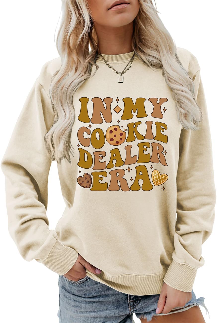 In My Cookies Dealer Era Sweatshirt Funny Baking Cookie Lover Shirt Women Cookies Mom Sweater Crewneck Pullover Tops