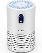 MOOKA Air Purifiers for Home Large Room up to 1076 ft², H13 True HEPA Air Filter Cleaner, Odor Eliminator, Remove Smoke Dust Pollen Pet Dander, Night Light(Available for California)