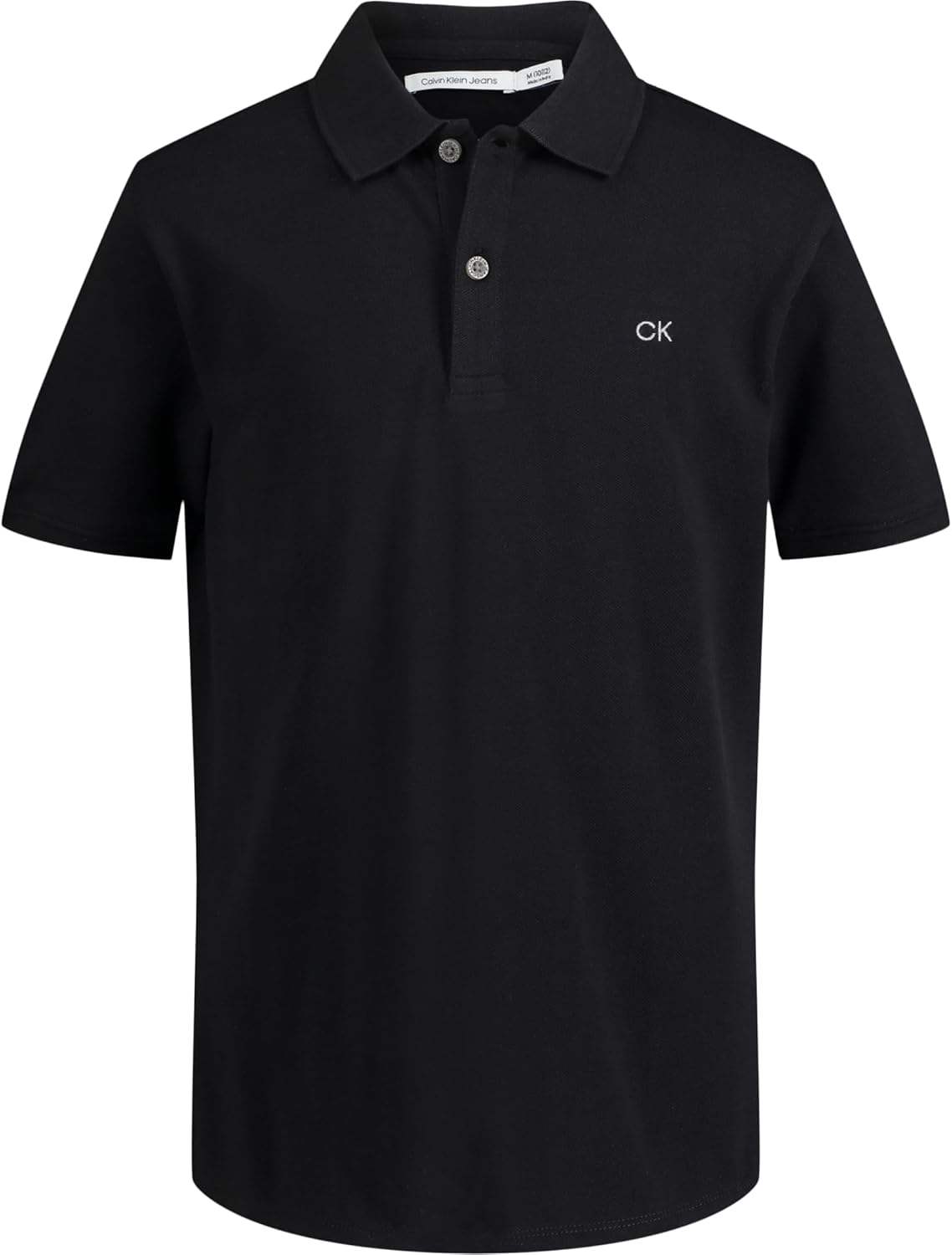 Calvin Klein Boys' Short Sleeve Micro Pique Solid Polo, Button Closure, Soft & Comfortable