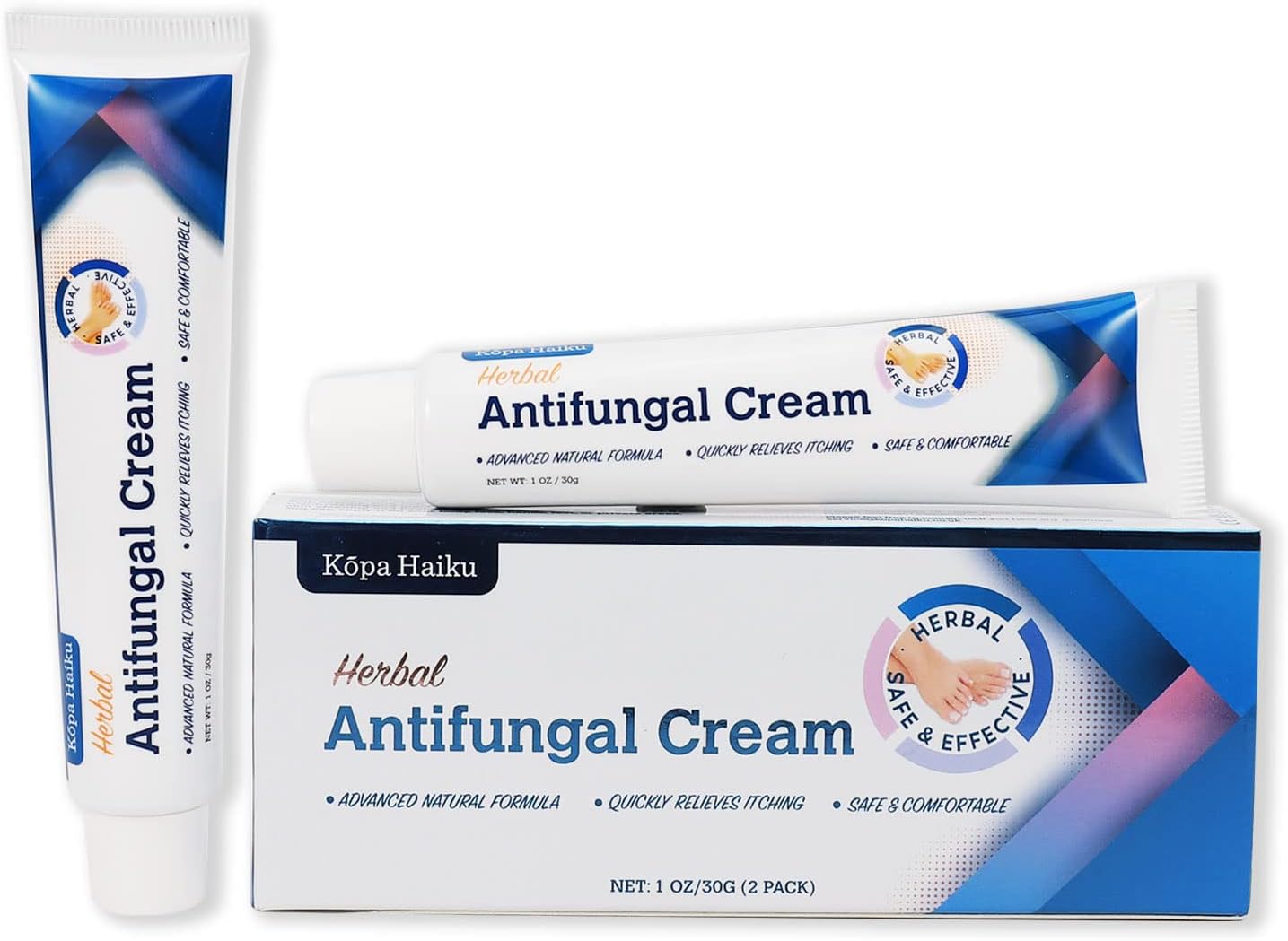 Antifungal Herbal Cream: for Athlete's Foot Jock Itch Ringworm – Moisturizing Botanical Formula for Healthy Skin (30 g (Pack of 2))