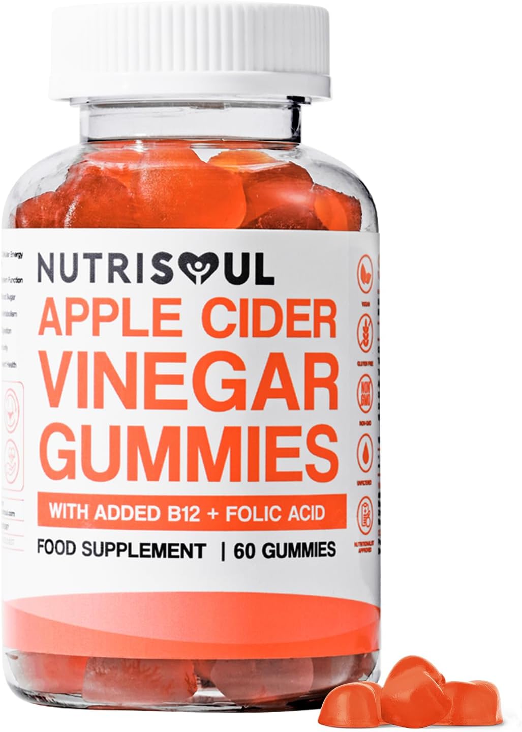 Apple Cider Vinegar Gummies with The Mother 1000mg – ACV with B12, B9, Folic Acid – Vegan, Non-GMO, Cold-Pressed – Detox, Digestion, Energy, Wellness – 60 Gummies with Beetroot & Pomegranate