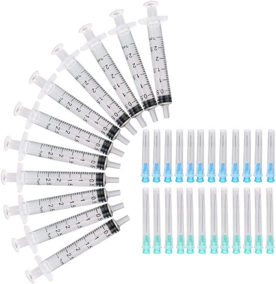 HGTP Plastic Syringe, 3ml Syringes with Drawing and Injection Needles (50pc), for Experiments and Industrial Use