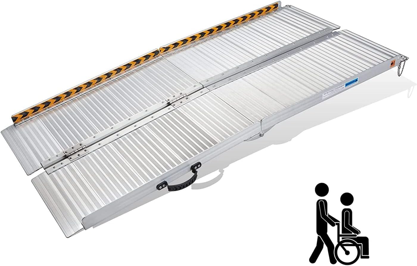 gardhom Wheelchair Ramp 2FT -7 FT Folding Aluminum Ramps for Wheelchairs for Mobility Scooters Home Entrance Threshold Doorways