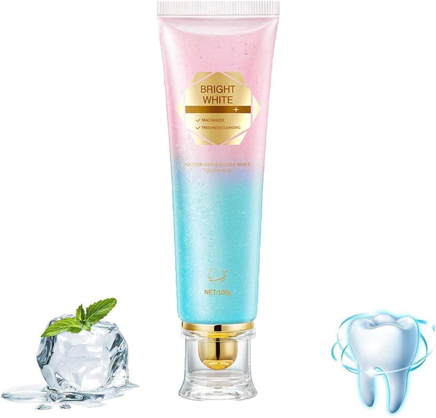 Niacinamide Whitening Toothpaste, Whitens Teeth & Protects Enamel, Repairs Enamel & 24H Fresh Breath, Fluoride-Free for Sensitive Teeth & Braces