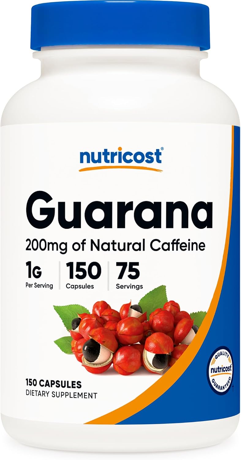 Nutricost Guarana 1000mg Per Serving, 150 Vegetarian Capsules, 75 Servings