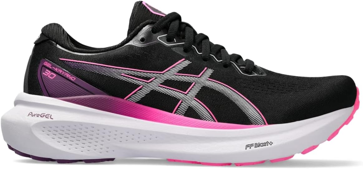 ASICS Women's Gel-Kayano 30 Running Shoes, Black/Lilac Hint, 6 Wide