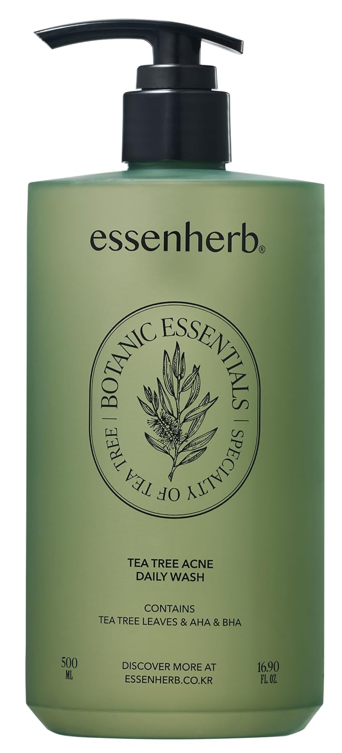 Tea Tree Acne Daily Wash with a mildly acidic pH 5.3 | AHA & BHA body wash | Exfoliating, Moisturizing, Soothing, Korean Skincare (16.90 fl oz, 500ml)