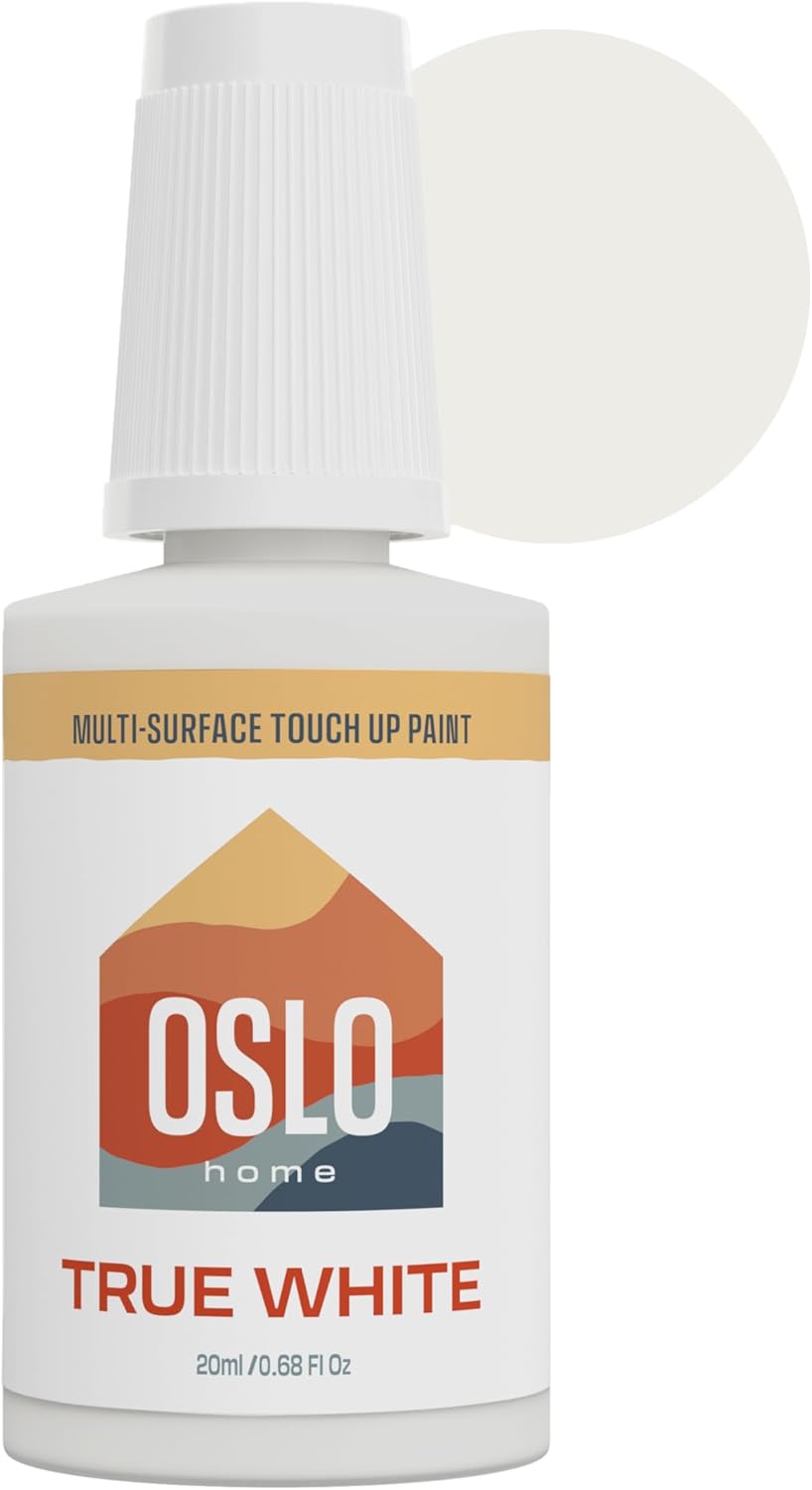 Touch Up Paint, True White, 20ml, Matte, w/brush in bottle, Quick drying, for Home, Kitchen cabinets, Walls