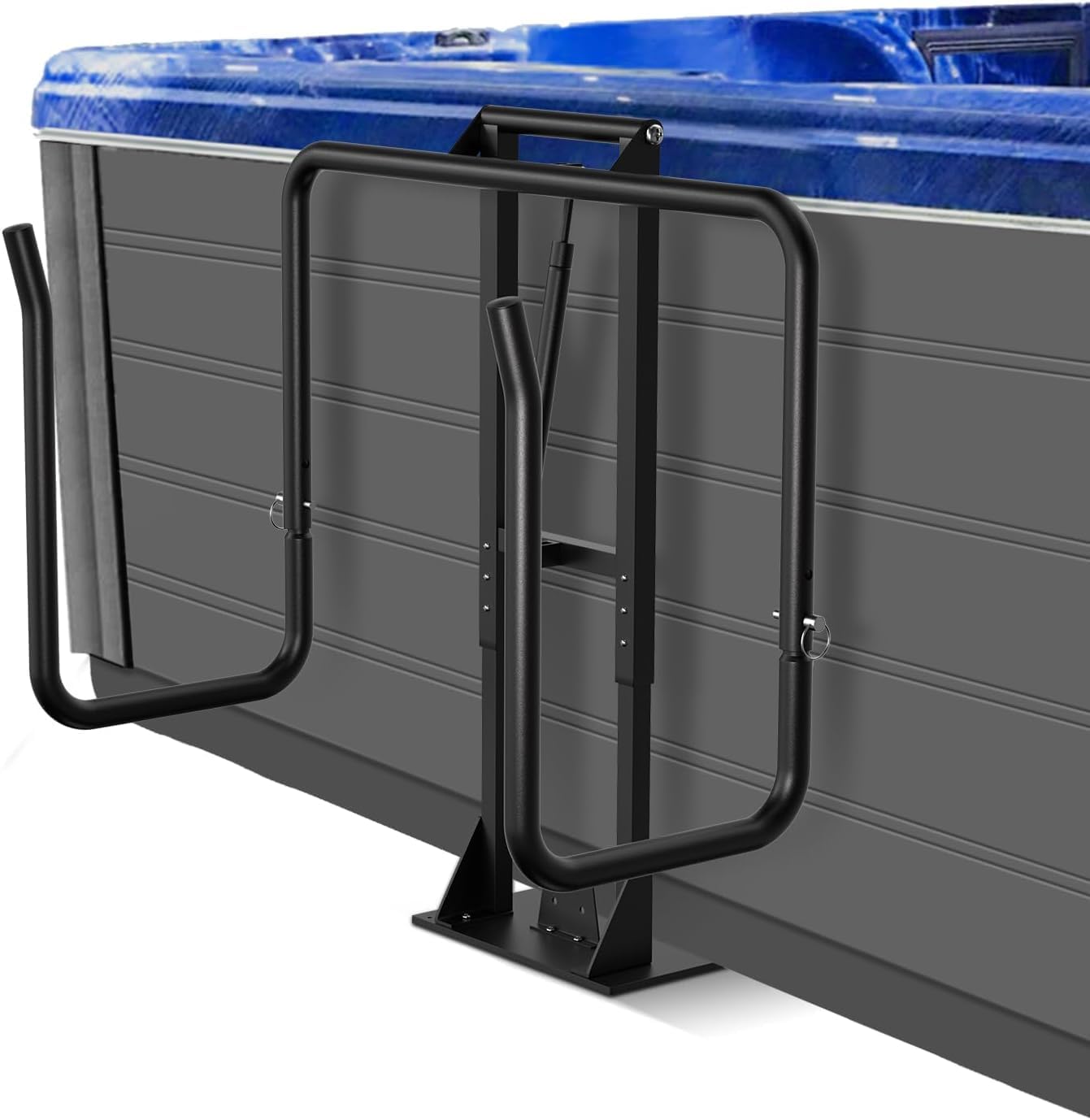 2025 New Cover Lifter, Hot Tub Cover Lifter Undermount, Heavy Duty Hot Tub Cover Lifter Hydraulic Removal System Adjustable U-Arms Reinforced Brackets,Undermount Design Works with All Spa Shapes
