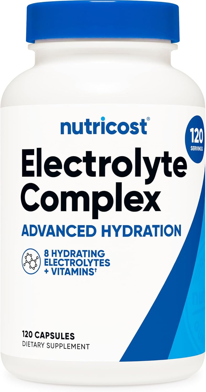 Nutricost Electrolyte Complex (Advanced Hydration with Real Salt®) 120 Capsules - 8 Hydrating Electrolytes & Vitamins, Gluten Free, Non-GMO, Vegetarian