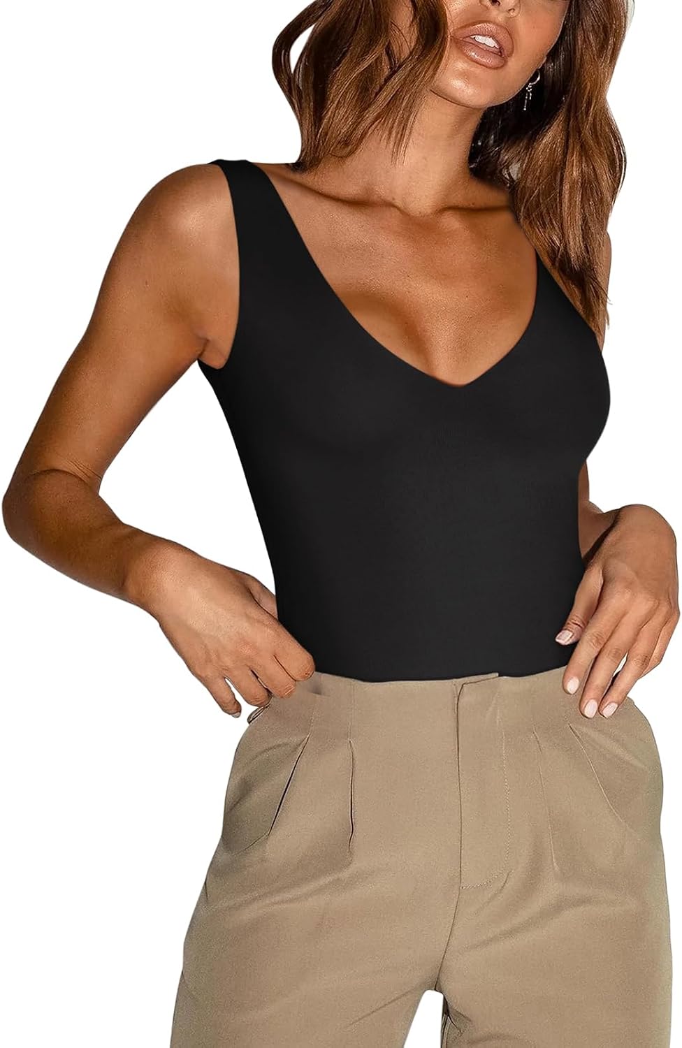 REORIA Butsmooth® Women's V Neck Backless Bodysuits