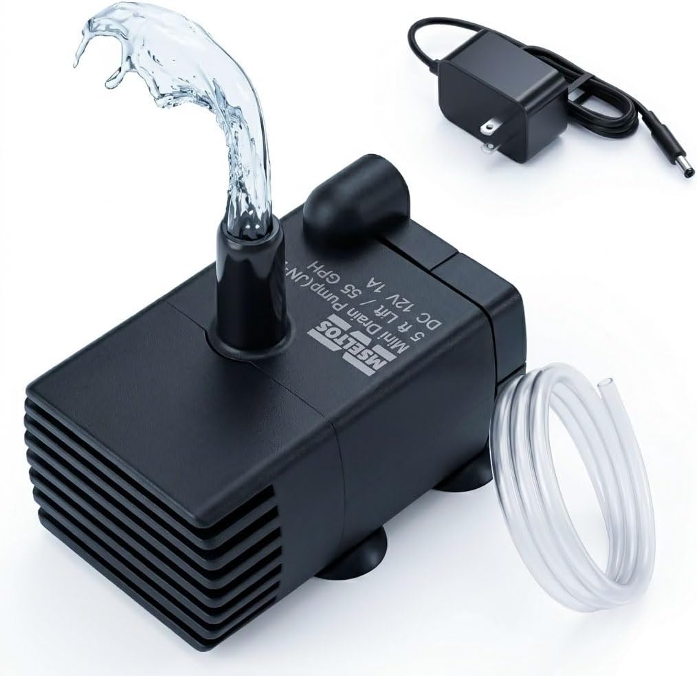 MSELTOS Drain Pump for Dehumidifier, 5 ft Lift, 55 GPH Removable Condensate Pump for Portable AC Unit, Air Conditioner, Dehumidifier, Commercial Ice Maker, 110/240V, Automatic Submersible Water Pump