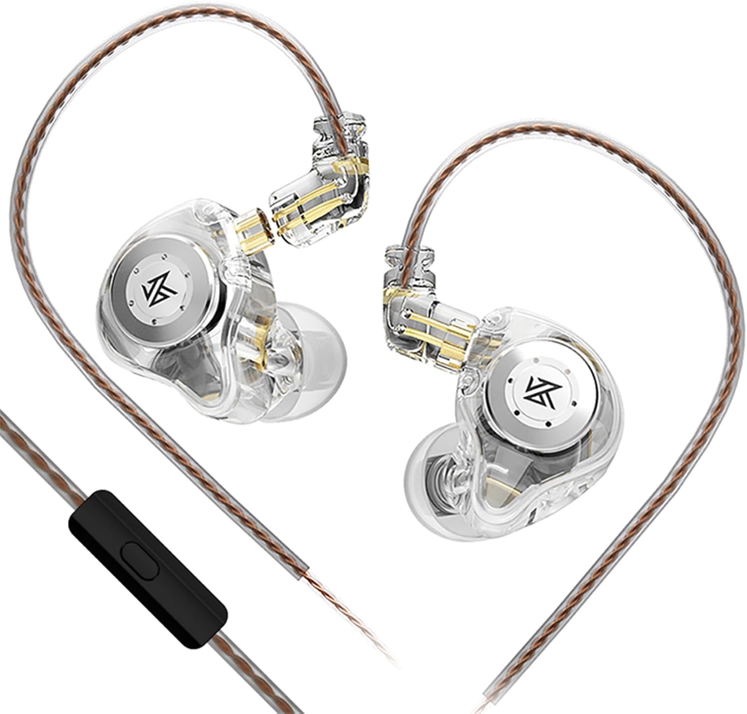 KZ EDX PRO Gaming Earbuds, IEM Earphones Headphone with 1DD, IEM for Gaming, HiFi Deep Bass in Ear Monitors with New 10mm Dynamic Driver Detachable Cable for Video Music Church (White, with mic)