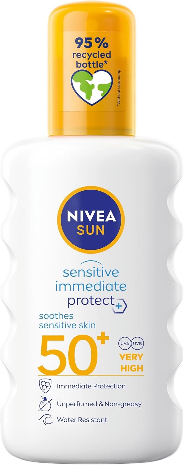 NIVEA SUN Sensitive Immediate Protect Sun Spray SPF 50, 200 ml