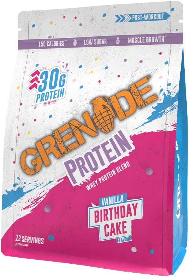 Grenade Whey Blend High Protein Powder, Low Sugar with 30g Protein per Serving, (12 Servings) - Birthday Cake, 480 g (Pack of 1)
