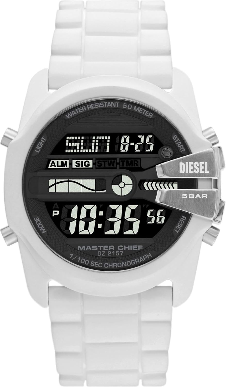DIESEL Master Chief Watch for Men, LCD Movement with Silicone Strap
