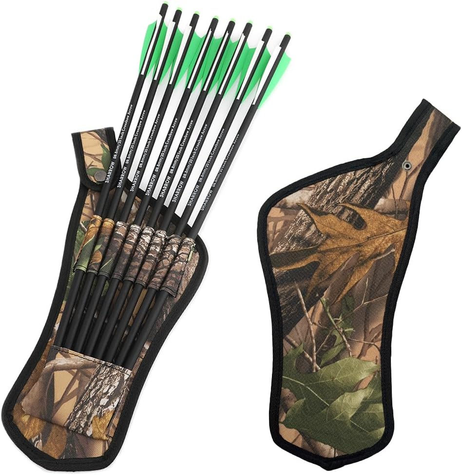 SHARROW Archery Arrow Quiver Crossbow Bolts Quiver Waist Hanged Hip Quiver Camouflage Arrow Holder for 8pcs Crossbow Arrows