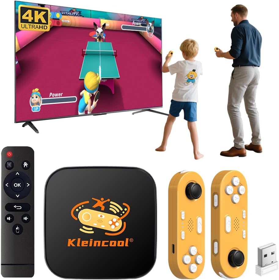 TV Game Console, Plug and Play Video Games for TV Built-in 200, Wireless Gamepad Somatosensory Control, Great for Gifts, Kid & Families Interactive, Gaming Nights, Parties and Playdates