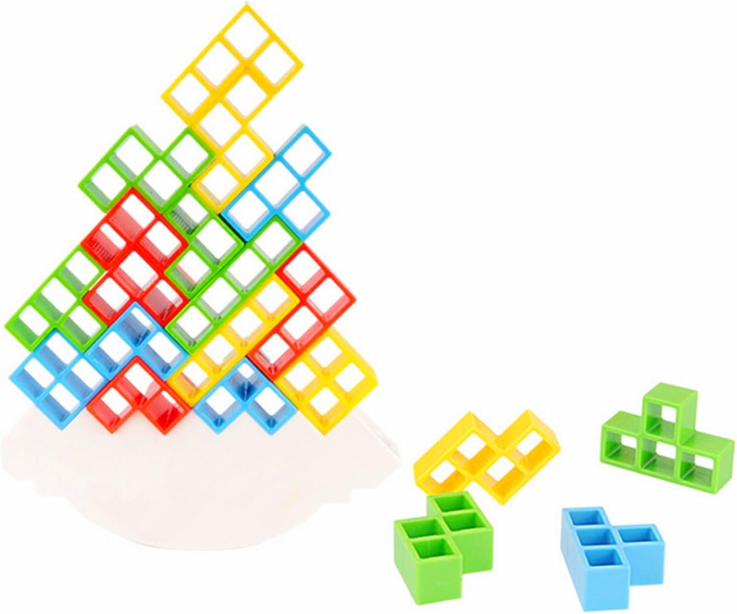 CuberSpeed Balance Game Tower 48 Game Balancing Stacking Tower Blocks Game for Kids & Adults Team Building Blocks Toy (Tower48pcs)