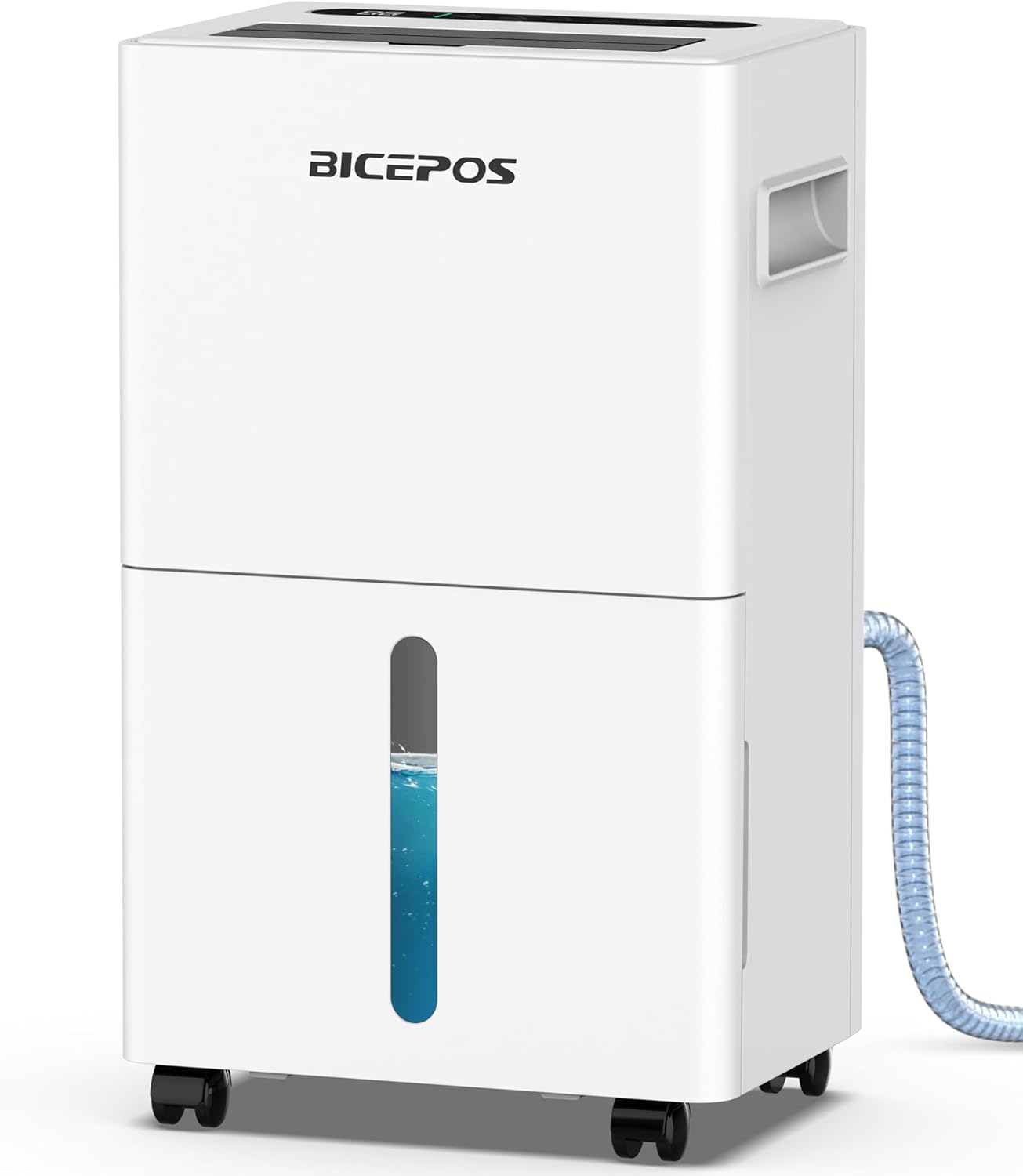 Bicepos 1500 sq.ft Dehumidifier for Basement, 21 Pints Dehumidifiers for Home with Drain Hose, Continuous Drainage, Auto Defrost, Intelligent Humidistat for Bedroom, Large Room, White
