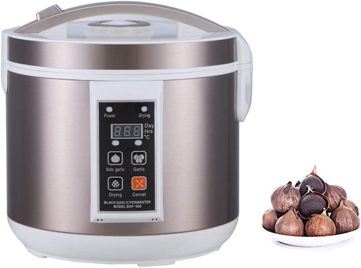 INTBUYING 6L Black Garlic Fermenter 110V Multi Clove Garlic Cooker 3D Heating Full Automatic Intelligent Control with Black Independent Liner