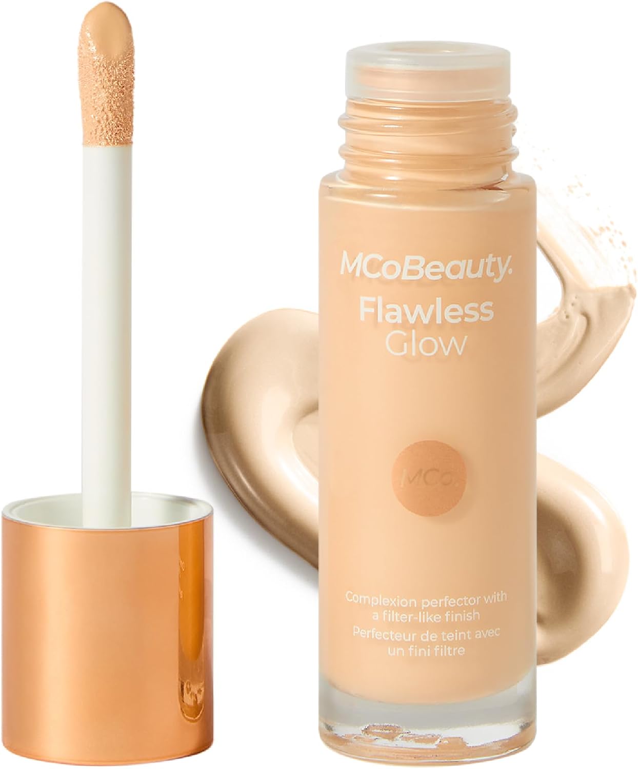 MCoBeauty Flawless Glow Luminous Skin Filter - 1 Very Fair - Primer | 4-in-1 Primer, Highlighter & Foundation Booster, Squalane & Vitamin E, Vegan & Cruelty Free