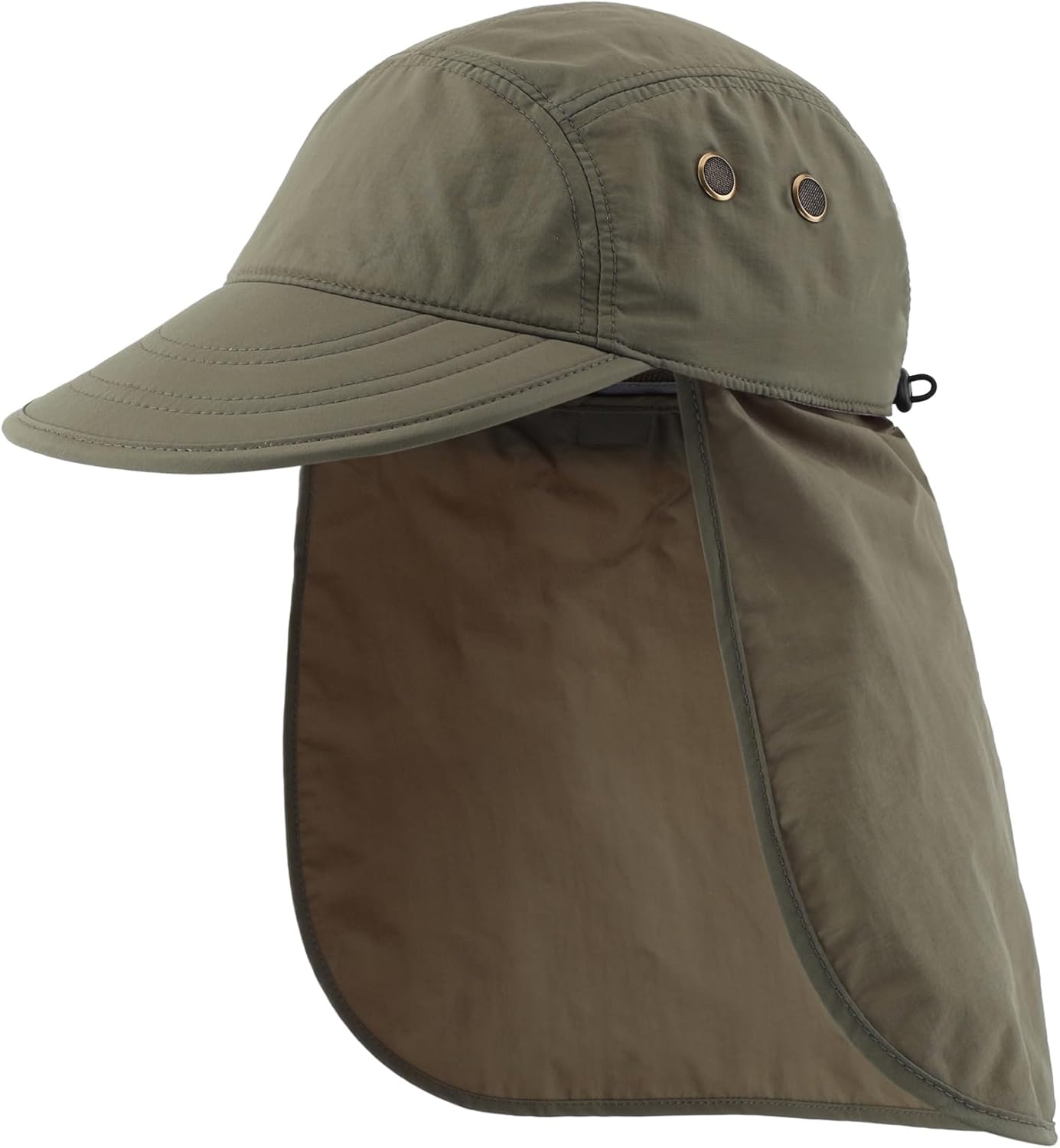 Decentron Outdoor Mens Sun Hat with Removable Neck Flap Fishing Hat for Men UPF 50+ Sun Protection Cap Safari Hiking Hat