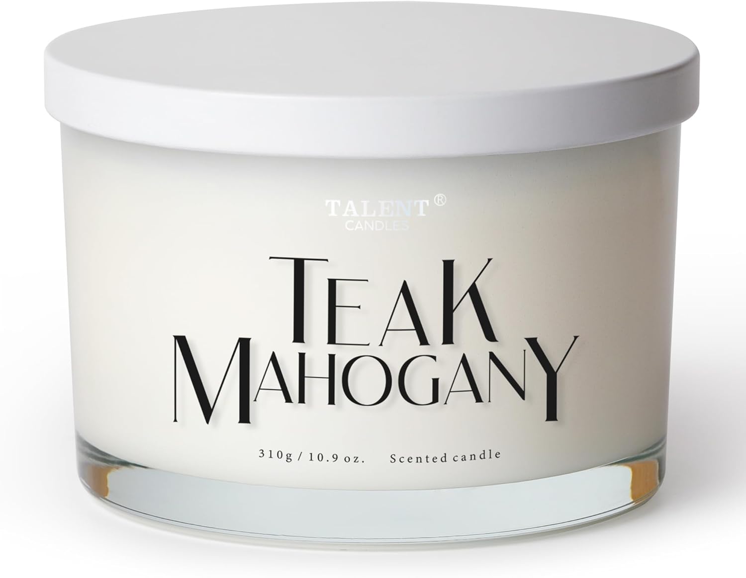 Scented Candle, TALENT Candles, 100% Natural Soy Wax, 3 Wicks, Perfumed Candle Gifts for Women & Men, Aromatherapy, Housewarming Candles, 10.93oz Jar Candle, Teak Mahogany