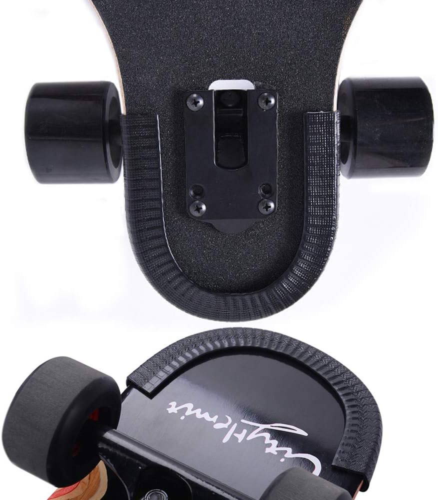 MAXPRO Skateboard Deck Protector, Longboard Edge Protection, Durable Rubber Cover with Excellent Grip - Nose and Tail Guard (Black)