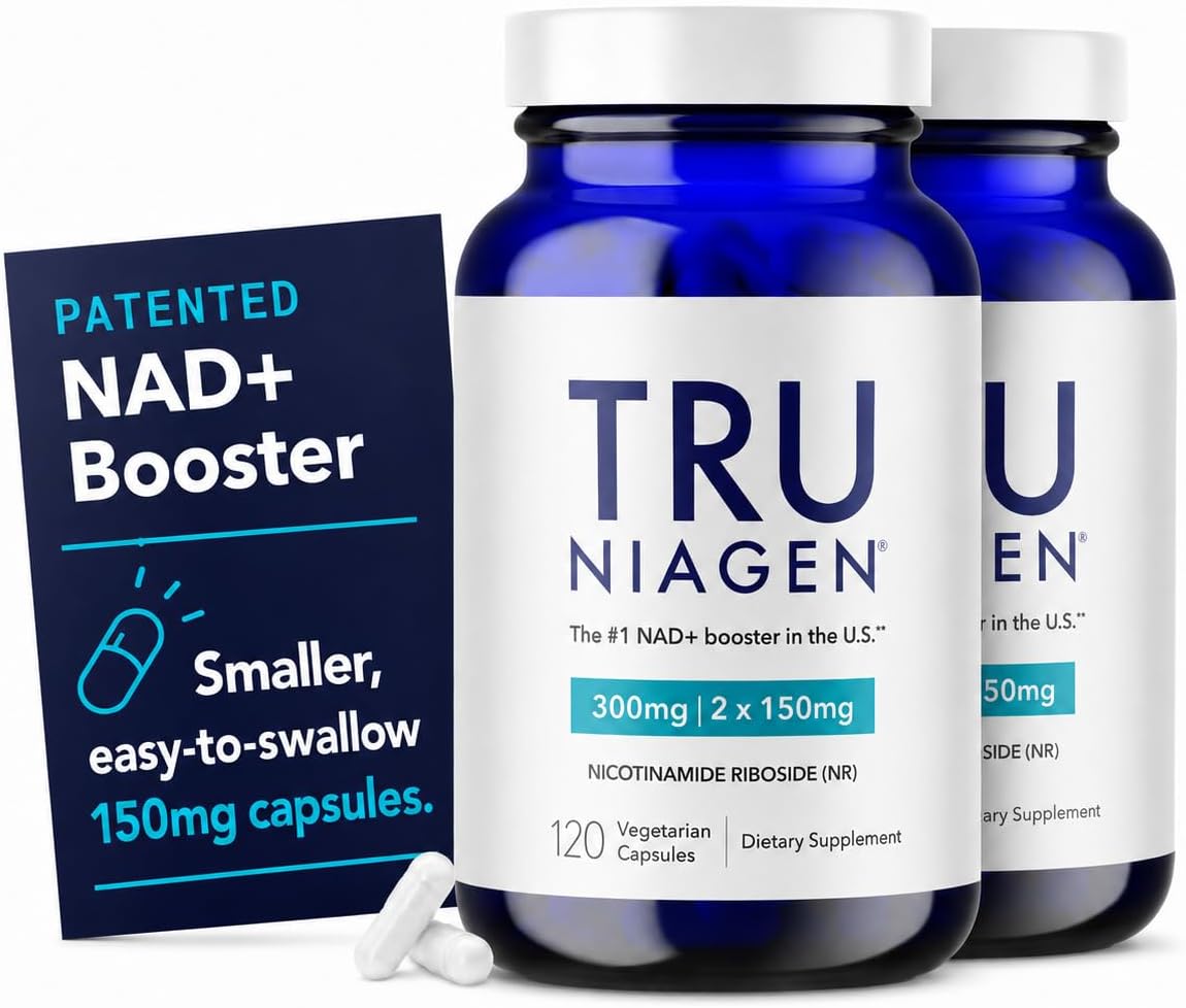 TRU NIAGEN NAD+ Supplement, NR 300mg Easy-Swallow, 120-Day Supply, 2-Pack