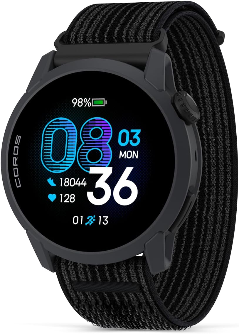COROS PACE 4 Ultralight Sport GPS Watch for Run -Black Nylon, Standard | 1.2" AMOLED Touchscreen,19 days of daily use, Voice Control, Advanced Training Tools, Accurate GPS, Heart Rate Monitor