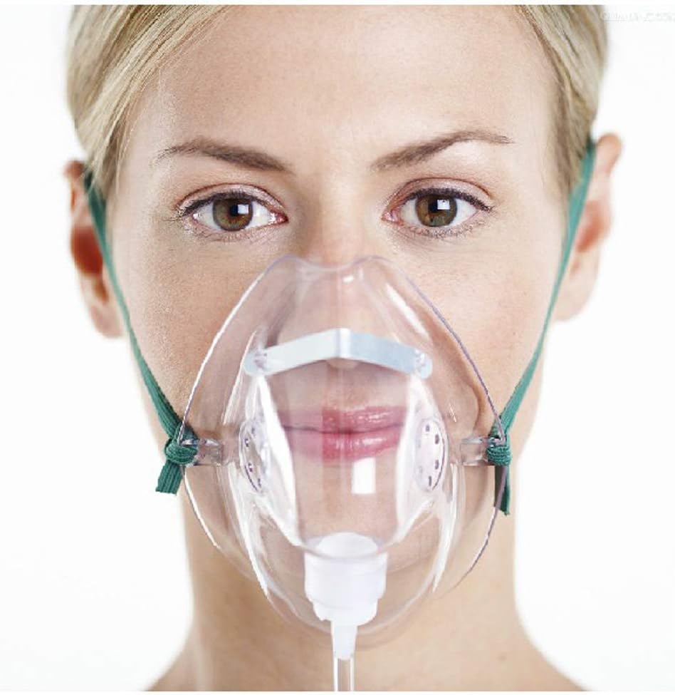 yuwell Adult Oxygen Mask with 6.6' Tubing - Soft - XL Size - 3 Pack