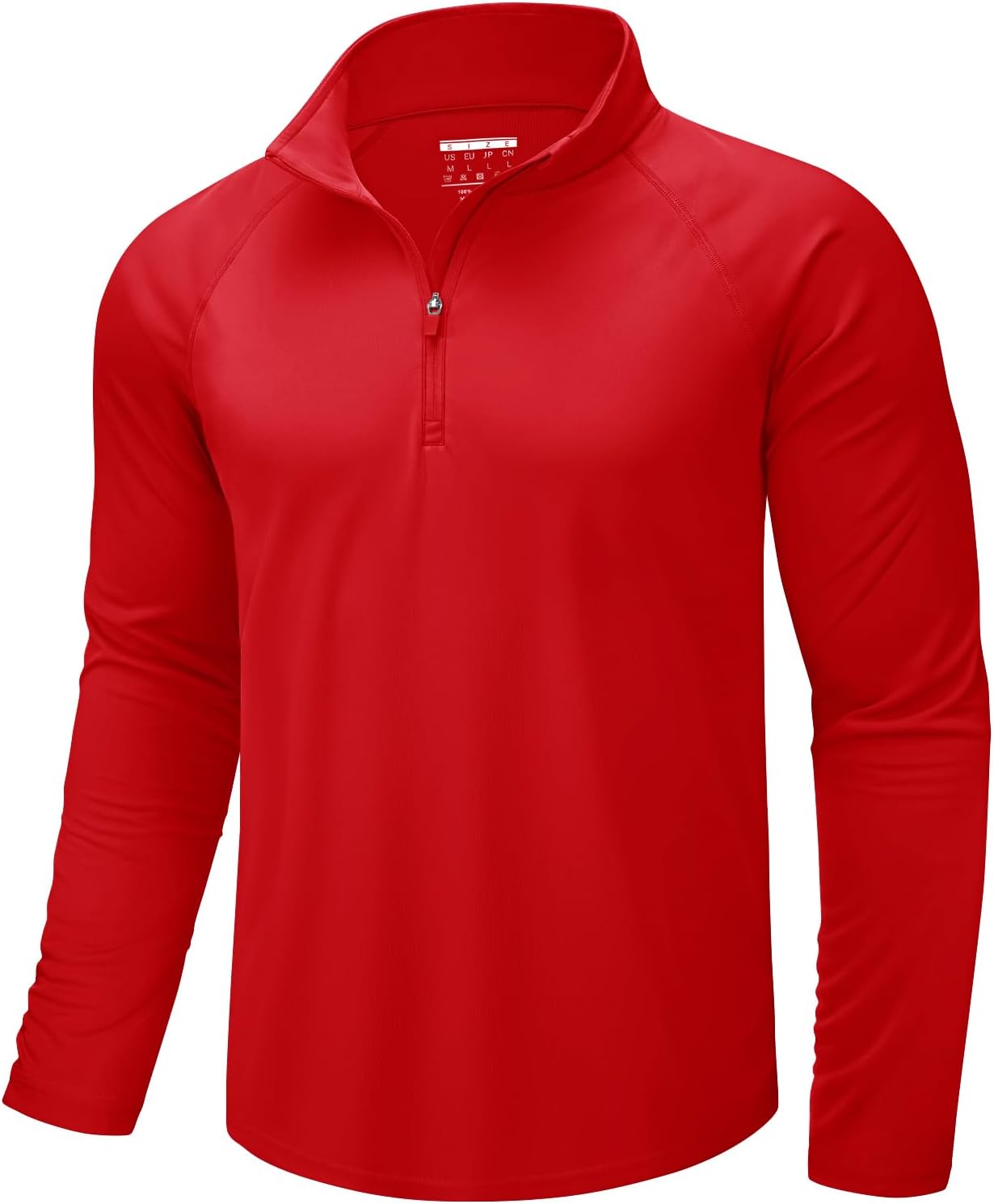 CRYSULLY Men's Long Sleeve 1/4 Zip Shirts Sun Protection Pullover UPF 50+ Rash Guard Running Lightweight T Shirt