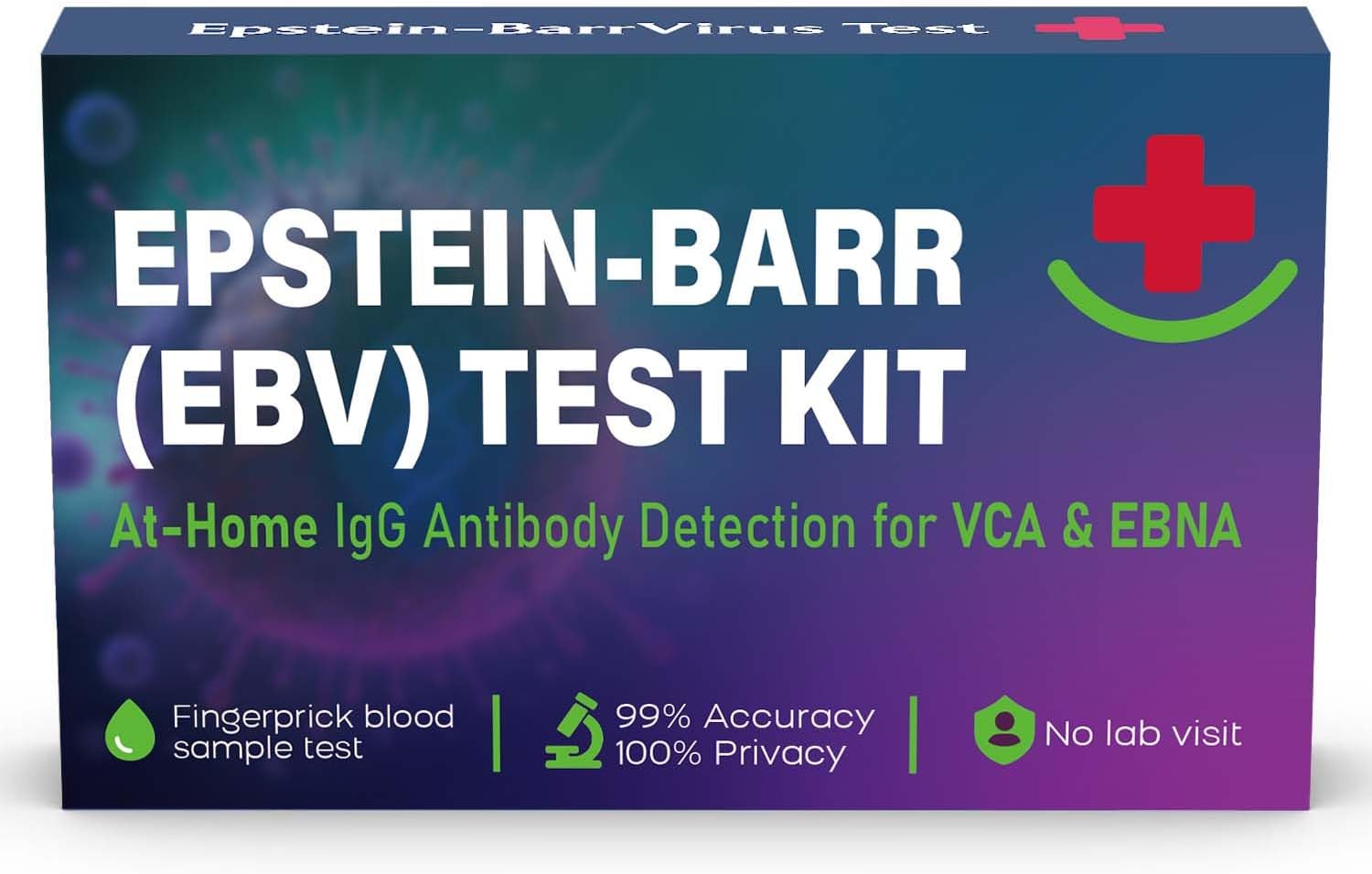 EBV Test Epstein Barr Test Kit in-Home | Quick Check for VCA & EBNA in 15-Minutes Reliable Result, Easy Self Testing at Home