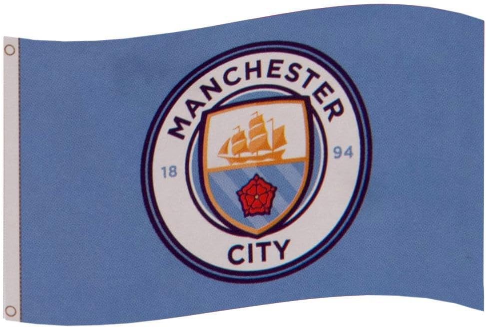 Manchester City FC Official Soccer Gift 5x3ft Crest Body Flag
